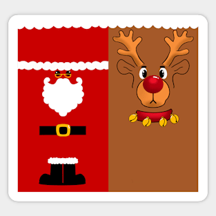 Santa Claus And Rudolph the reindeer Sticker